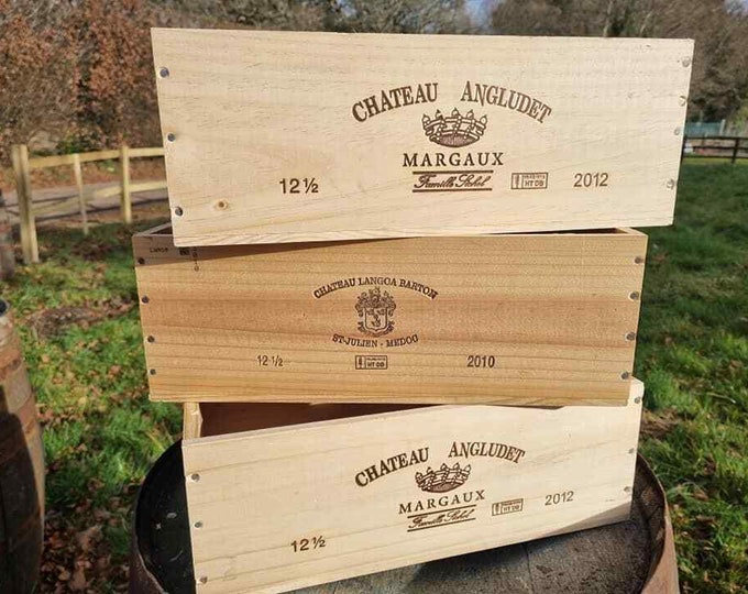 1 x 12 "Half" Bottle size -  Traditional FRENCH  WOODEN WINE  Box  / Crate / Storage unit - Ideal for Planters and in the Greenhouse