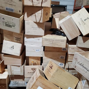 Pack of 6 Genuine WOODEN WINE BOXES - Ideal storage / crates - Cheapest price on Etsy!