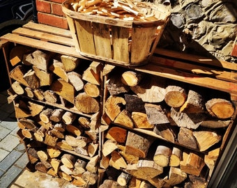 Einstellbare Holzracklänge basierend auf der Menge an Holz