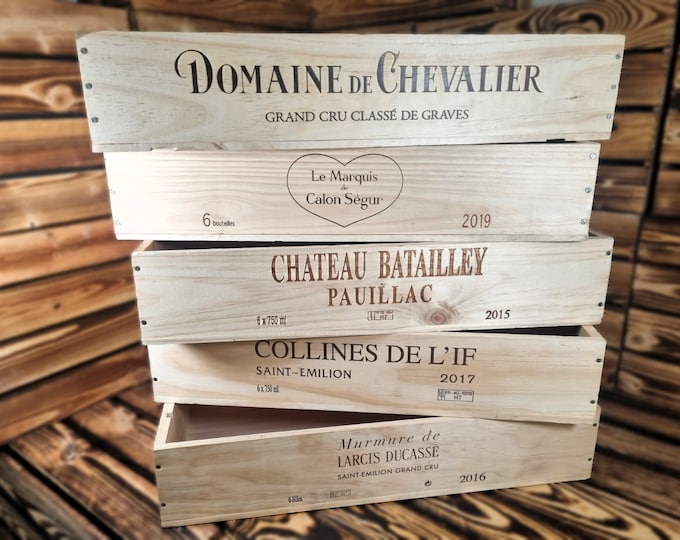 Ideal Crafts Display Box / Organiser -5 x Half Sized Traditional Flat  / Tray FRENCH WOODEN WINE  Box  / Crate / Storage unit -