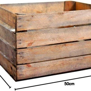 Slatted Vintage Wooden Apple Crate, Rustic Wood Box, Wedding Decor, Farmhouse Log Storage, Cottage Living, Photo Prop