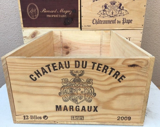 Chateau Margaux 12 Bottle French wooden wine box - First Growth wine crate -