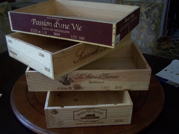 Traditional Flat / Tray / Half Size French Wooden Wine Box / - Etsy