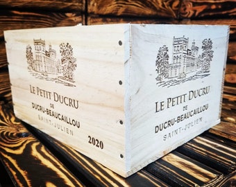 Double Sided - Traditional FRENCH WOODEN WINE  Box  / Crate / Storage unit (6 bottle size)