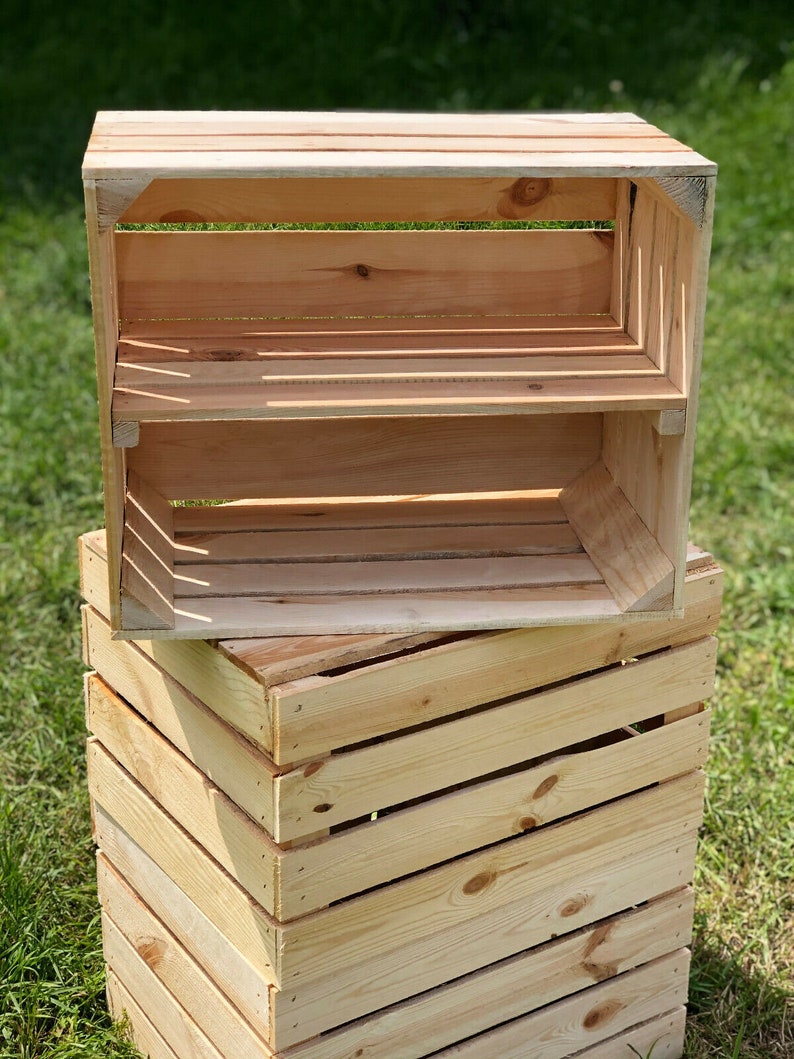 New Handmade Fruit Crate With Shelf Wooden Apple Crates Etsy UK