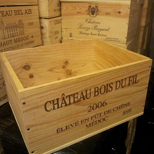 Traditional FRENCH WOODEN WINE Box / Crate / Storage unit 6 bottle size image 4