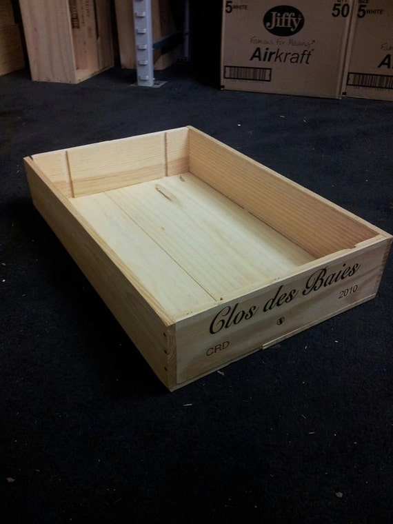 3er Pack Traditionelle Flache / Tablett FRANZÖSISCHE WEINKARTE AUS HOLZ / Kiste / Aufbewahrungseinheit