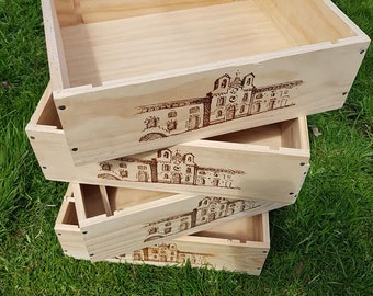 6 x 3 Bottle size Traditional FRENCH WINE  BOX - Ideal Wedding table decoration / Office paper tray / Storage
