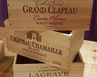 Caja / Caja / Unidad de almacenamiento tradicional de madera francesa ( tamaño de botella 6)