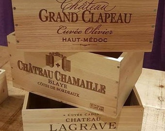 Boîte à VIN TRADITIONNELLE EN BOIS FRANÇAIS / Caisse / Unité de stockage (taille de 6 bouteilles)