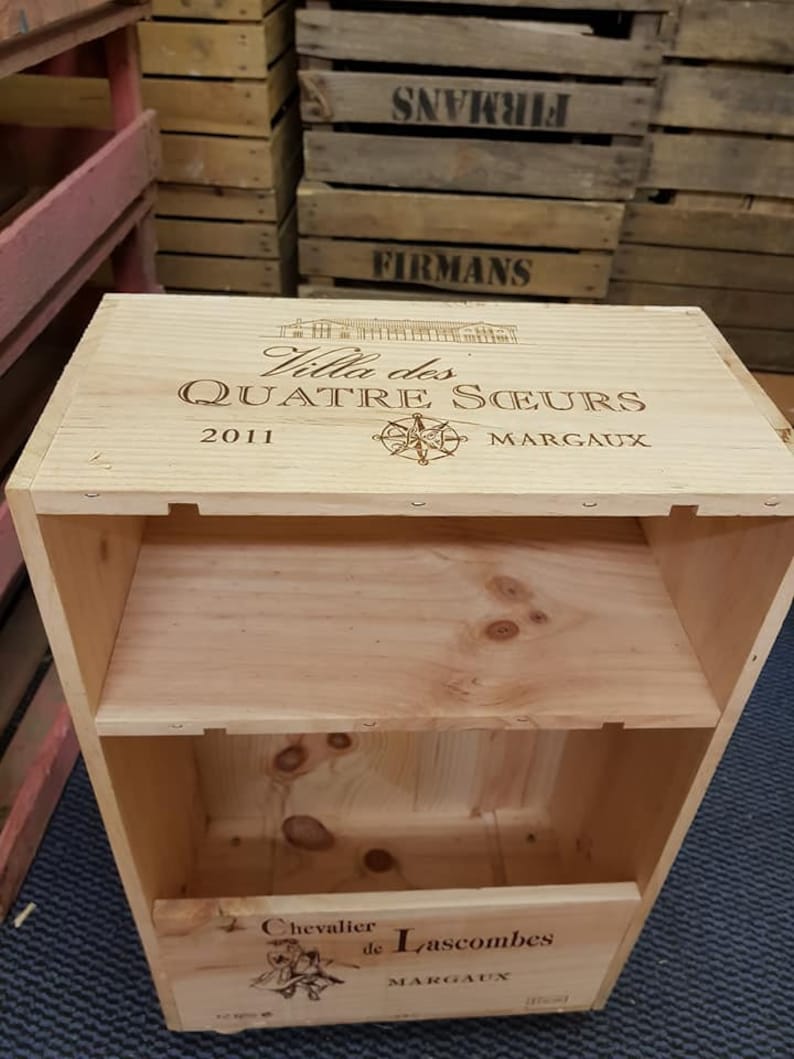 A Pair of Reclaimed French Wooden Wine Box Bedside Table / Etsy UK