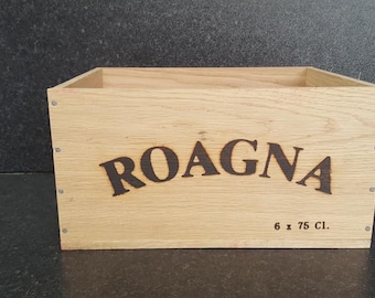Roagna - 6 Bottle wooden wine box - Ideal box to store crafts, collectables, wool and more - Italian Wine