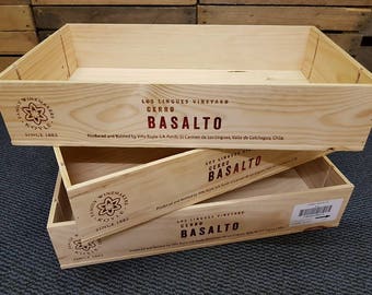Pack of 5 CERRO BASALTO Vineyard Flat half size genuine CHILIAN Wooden Wine crate / box