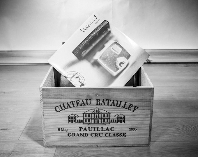 FRENCH MAGNUM wooden wine box -Traditional  Box  / Crate / Storage unit - IDEAL Storage for Records / Vinyl / LPs