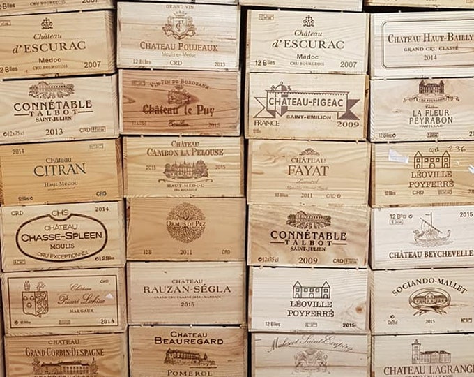 Pack of 4 - 12 Bottle size -  Traditional FRENCH  WOODEN WINE  Box  / Crate / Storage unit