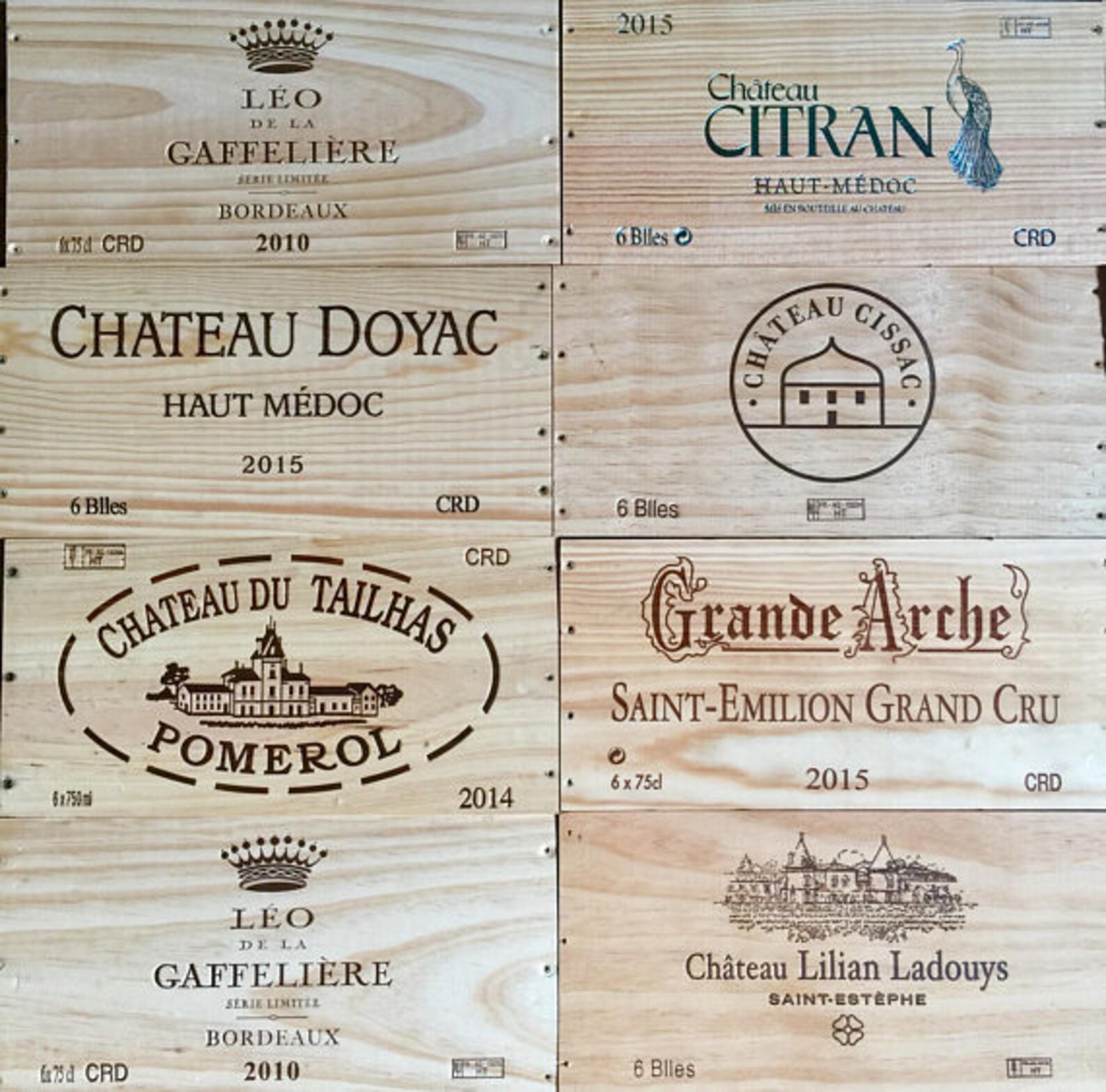 Pack of 6 TRADITION FRENCH VINTAGE Wine Box End Panels / Etsy