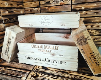 Ideal Crafts Display Box / Organiser -5 x Half Sized Traditional Flat  / Tray FRENCH WOODEN WINE  Box  / Crate / Storage unit -