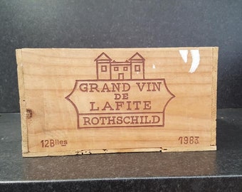 COLLECTABLE - 1983 Grand Vin de Lafite Rothschild 12 Bottle Size Wooden Wine Box