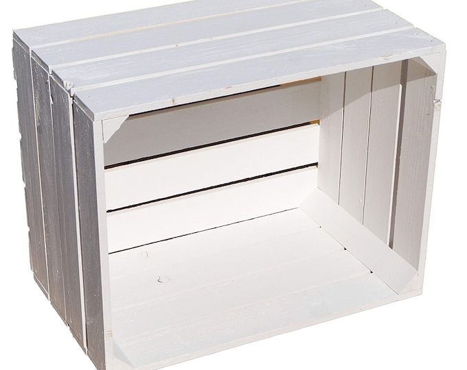 WHITE Painted Apple Crates - Choose your quantity - 2,3,4,6,8,10,12,24 +  Wooden Storage Box Used Crate