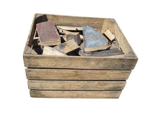A Crate of Whisky / BOURBON Scotch Whisky Barrel Chunks Blocks FIRE WOOD, fire pit, log burner, camp fire wood