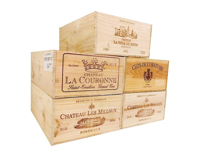 Pack of 5 Traditional FRENCH WOODEN WINE  Box Crate Storage unit (12 bottle size) Free Delivery!