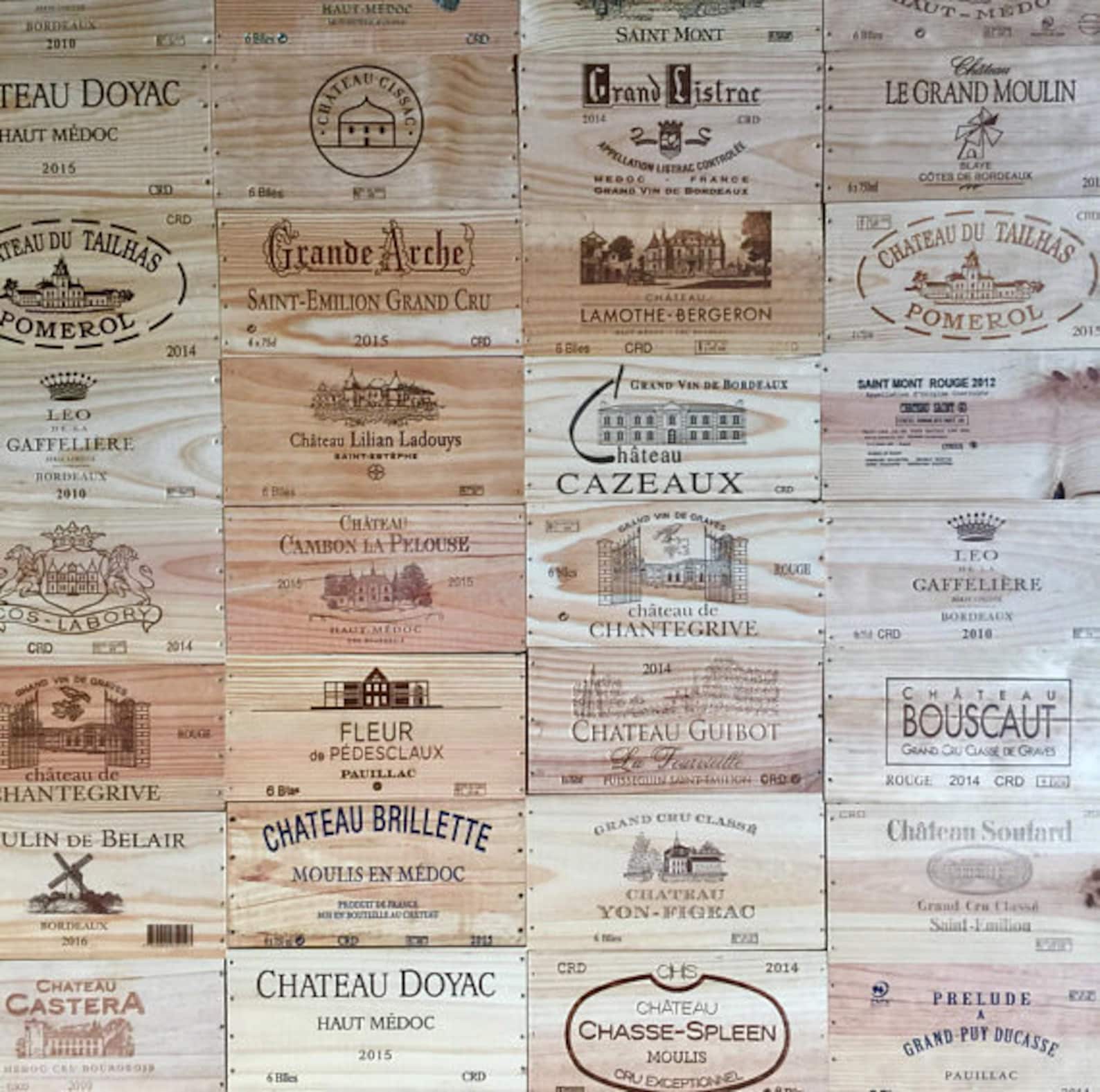Pack of 6 TRADITION FRENCH VINTAGE Wine Box End Panels / Etsy