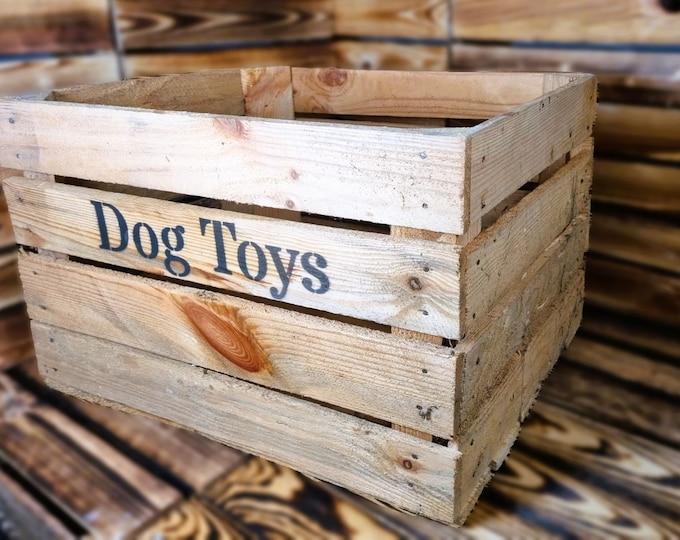 Large Dog Toys Chest Storage Collection Tidy Box Wooden Crate Gift Organiser