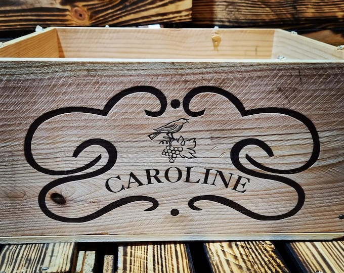 CAROLINE Traditional French Wooden Wine Box Crate Storage Gift box