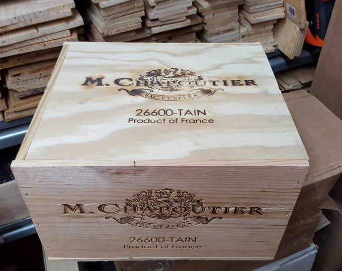 FRENCH wooden wine box WITH LID -Traditional  Box  / Crate / Storage unit