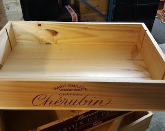 1 x Half Sized Traditional Flat  / Tray FRENCH WOODEN WINE  Box  / Crate / Storage unit
