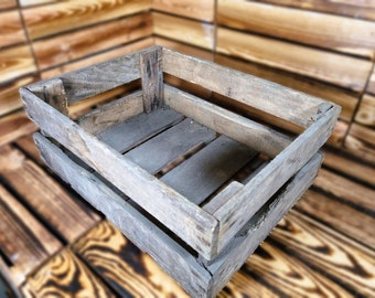 1 x INDUSTRIAL FRENCH WINE Crate - Genuine Wooden Original Vintage Crate industrial Wine Box Rustic Shabby Chic