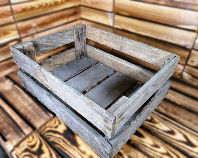 1 x INDUSTRIAL FRENCH WINE Crate - Genuine Wooden Original Vintage Crate industrial Wine Box Rustic Shabby Chic