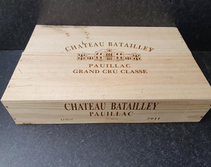 Ideal Crafts Display Box / Organiser - 1 x LIDDED Long Sided Half Sized Traditional Flat  / Tray Frech WOODEN WINE  Box  / Crate / Storage