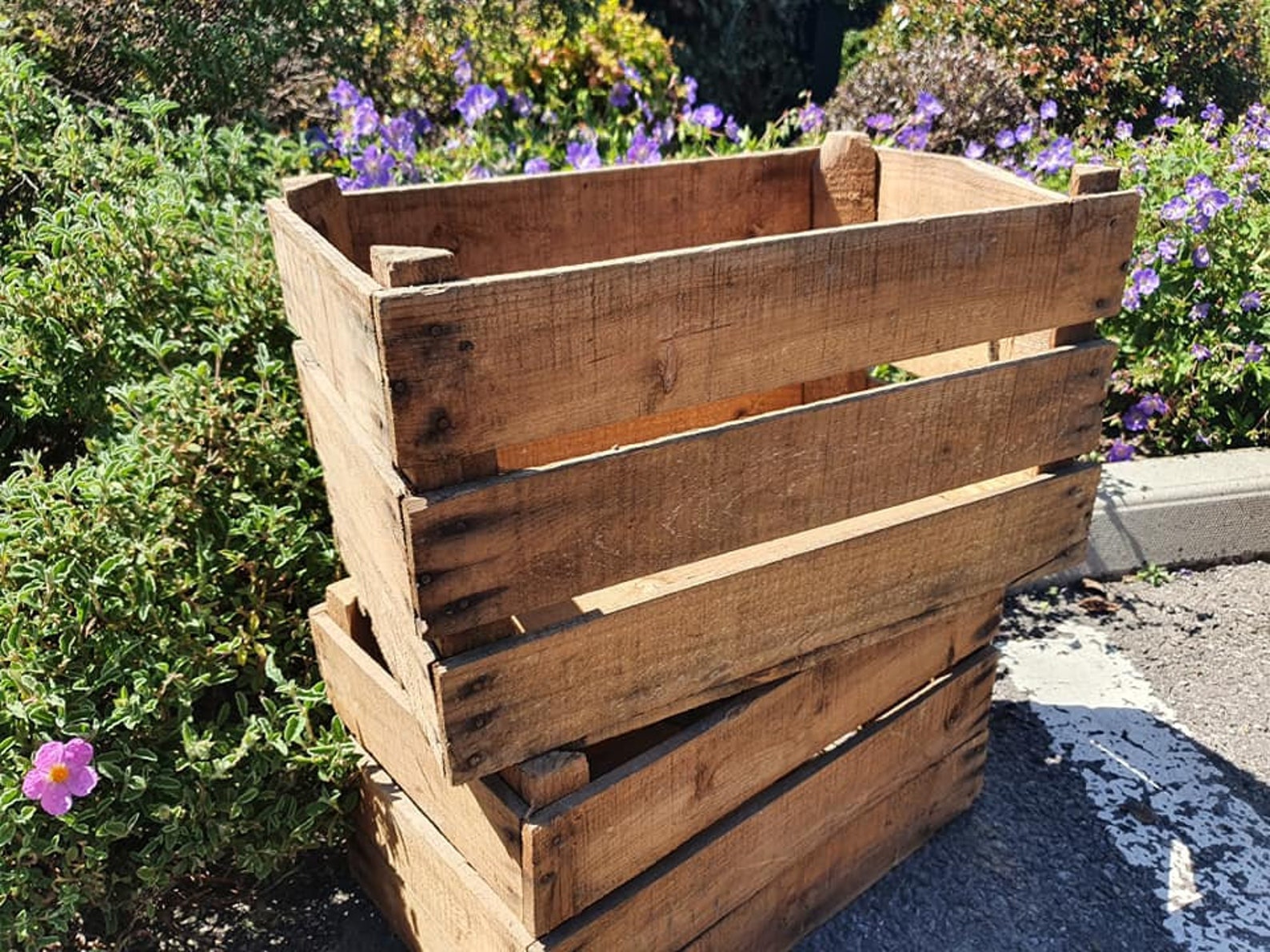 3 Slatted Vintage Apple Bushel Fruit Box Crate Very Rare and Etsy UK