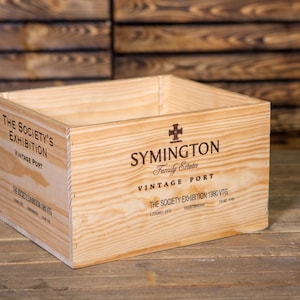 Bargain Wooden Wine box - 6 bottle size - perfect for planters, hampers, gifts, storage, upcycle, project