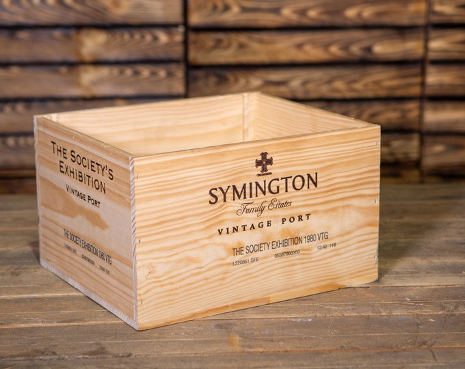 Bargain Wooden Wine box - 6 bottle size - perfect for planters, hampers, gifts, storage, upcycle, project