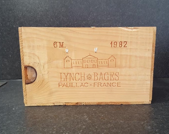 COLLECTABLE - 1982 Lynch Bages 6 Bottle Size Wooden Wine Box