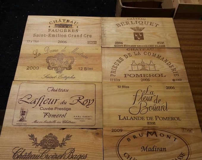 Pack of 12 TRADITION FRENCH VINTAGE wine box end panels / plaques, box ends / sides geniune French - Rustic, Charming Shabby Chic