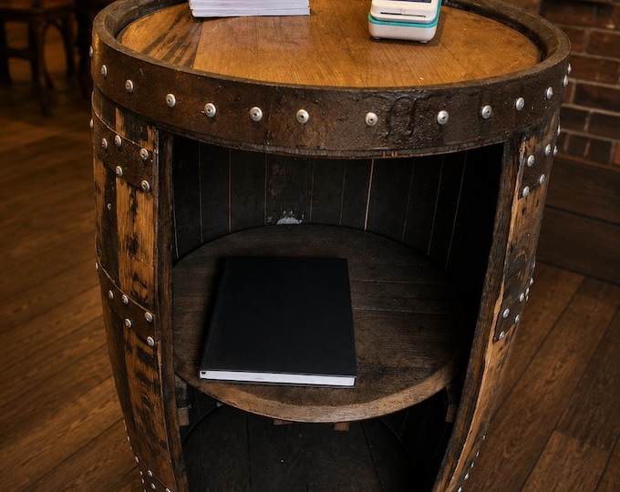 Portable Whisky Barrel Display Counter Farm Shop Bar Restaurant Retail POS Stand