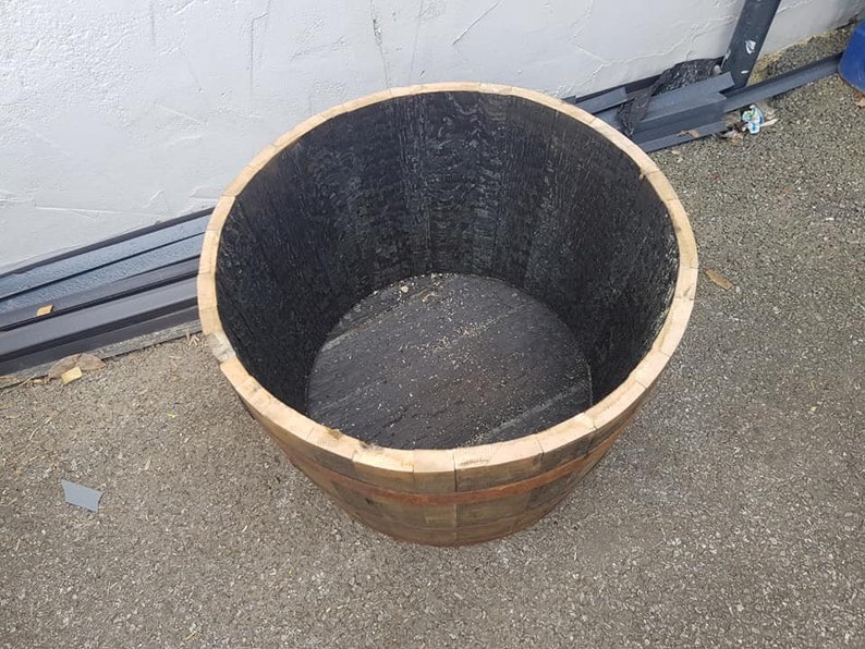 WHISKY OAK BARREL Planter Pot half cut Wooden Keg Barrels ideal for the garden zdjęcie 4