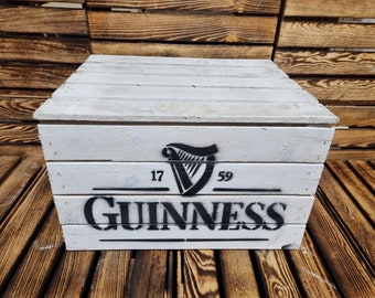 GUINESS Branded Rustic Retro Wood Apple Crate Storage Box Chest Trunk For Man cave or She shed