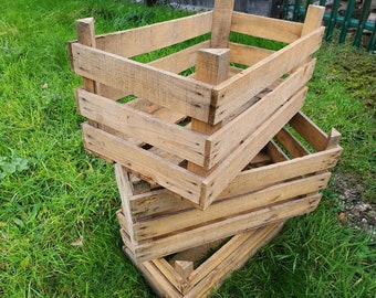 FRENCH Apple Wooden Vintage Storage Crate apple bushel Box Rustic Shabby Chic - Storage shelving and drawers ideas!