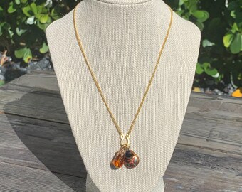 Collana regolabile con ciondolo a forma di fiore placcato in
