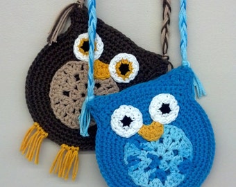 Crochet Pattern - Quick and Easy Cute Owl Hipster Purse Tote Bag