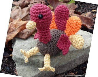 Amigurumi Crochet Pattern - Quick and Easy Cute Thanksgiving / Christmas Turkey