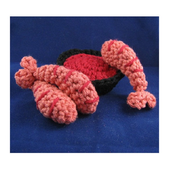 Amigurumi Crochet Pattern - Quick and Easy Cute Shrimp and Cocktail Sauce