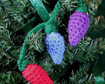 Amigurumi Crochet Pattern - String of Lights Christmas Ornament