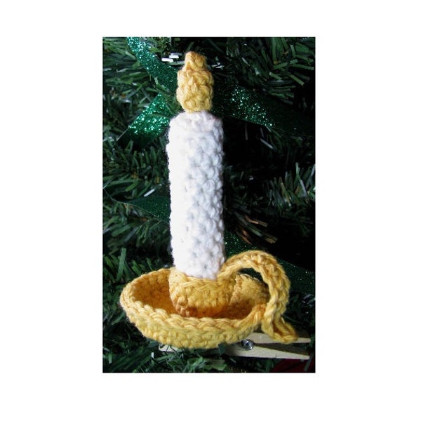 Amigurumi Crochet Pattern - Candle Christmas Ornament