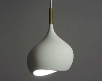 Lacrimosa Eco Pendant light: , white, hanging light, sustainable material, polished brass, contemporary, modern, chandelier