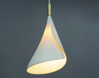 Involutus - Pendant Light - Eco lampshade - Sustainable material - white - contemporary